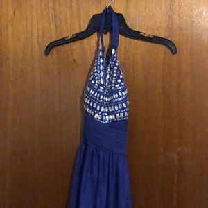 Sequin Hearts long, formal dress.